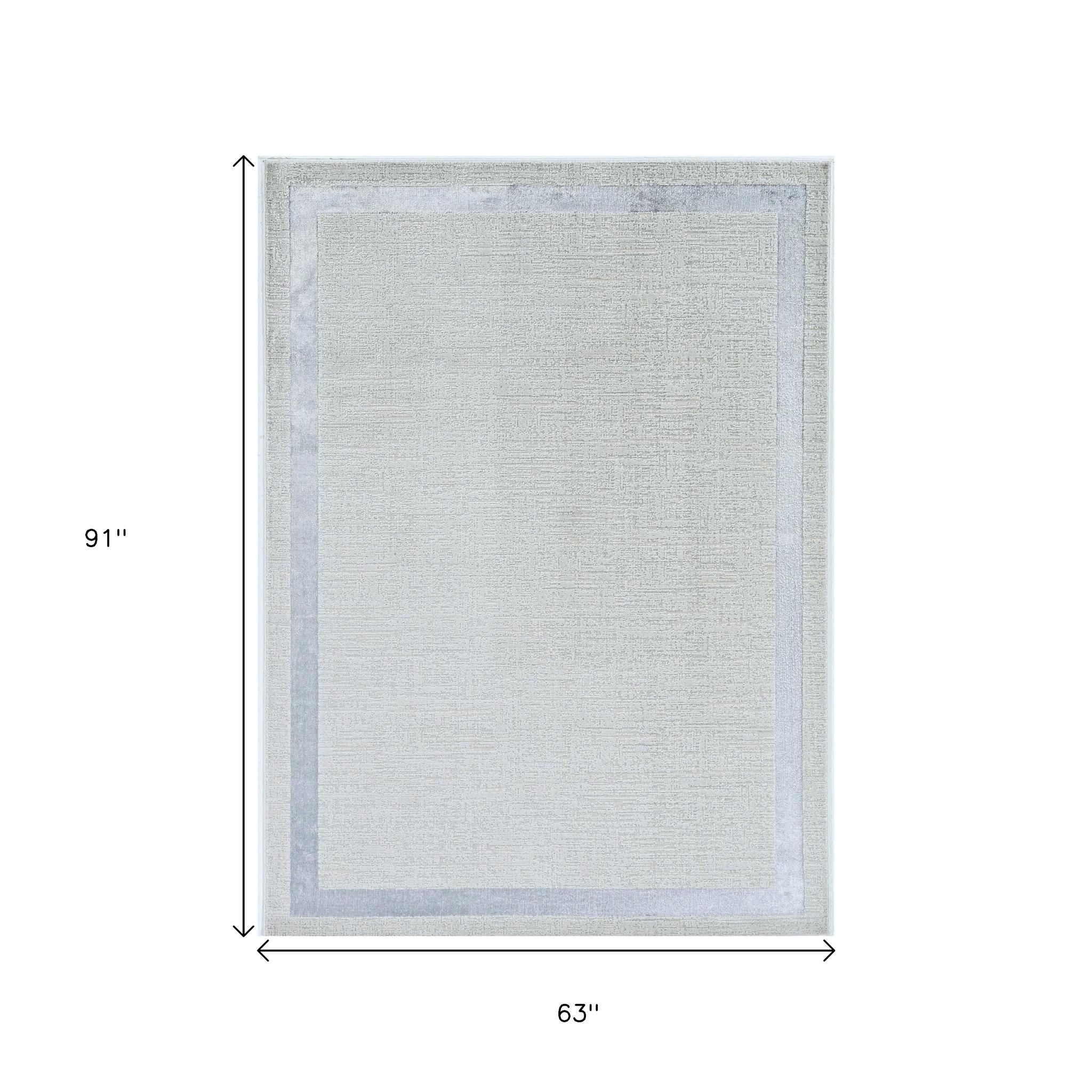 3' X 5' Gray and Ivory Area Rug-Area Rugs-DECOROLALA