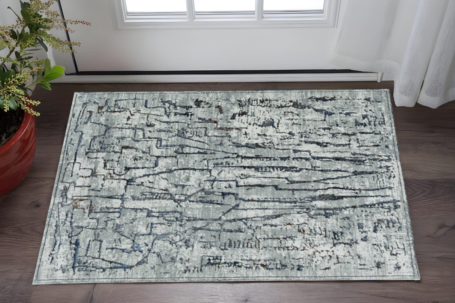 3' X 5' Grey Abstract Lines Area Rug-Area Rugs-DECOROLALA