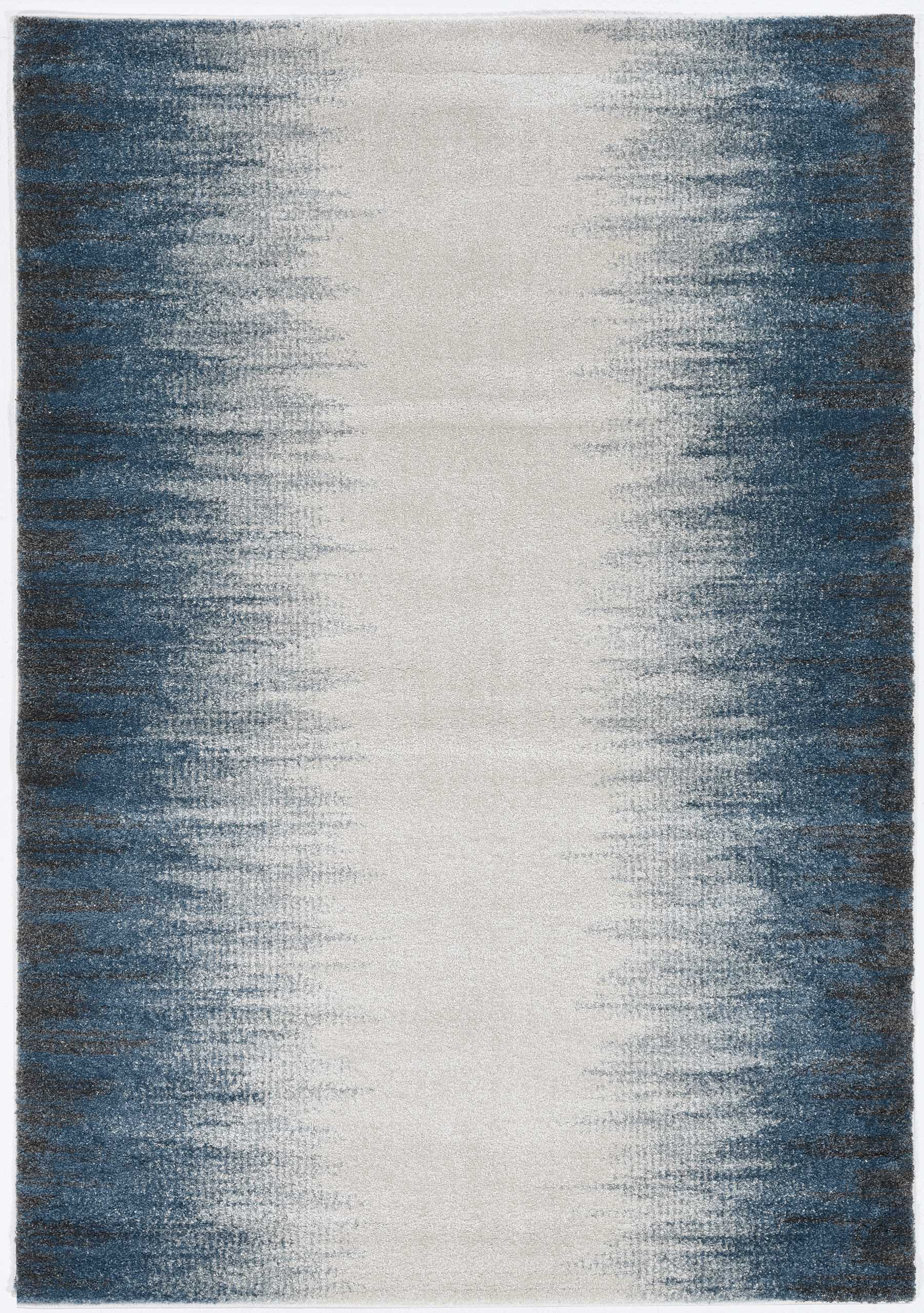 3' X 5' Ivory And Blue Abstract Area Rug-Area Rugs-DECOROLALA