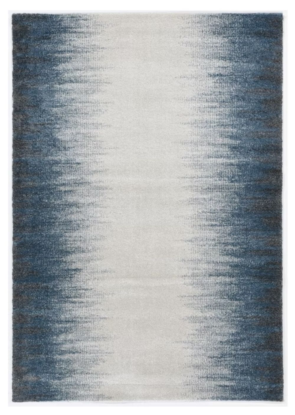 3' X 5' Ivory And Blue Abstract Area Rug-Area Rugs-DECOROLALA