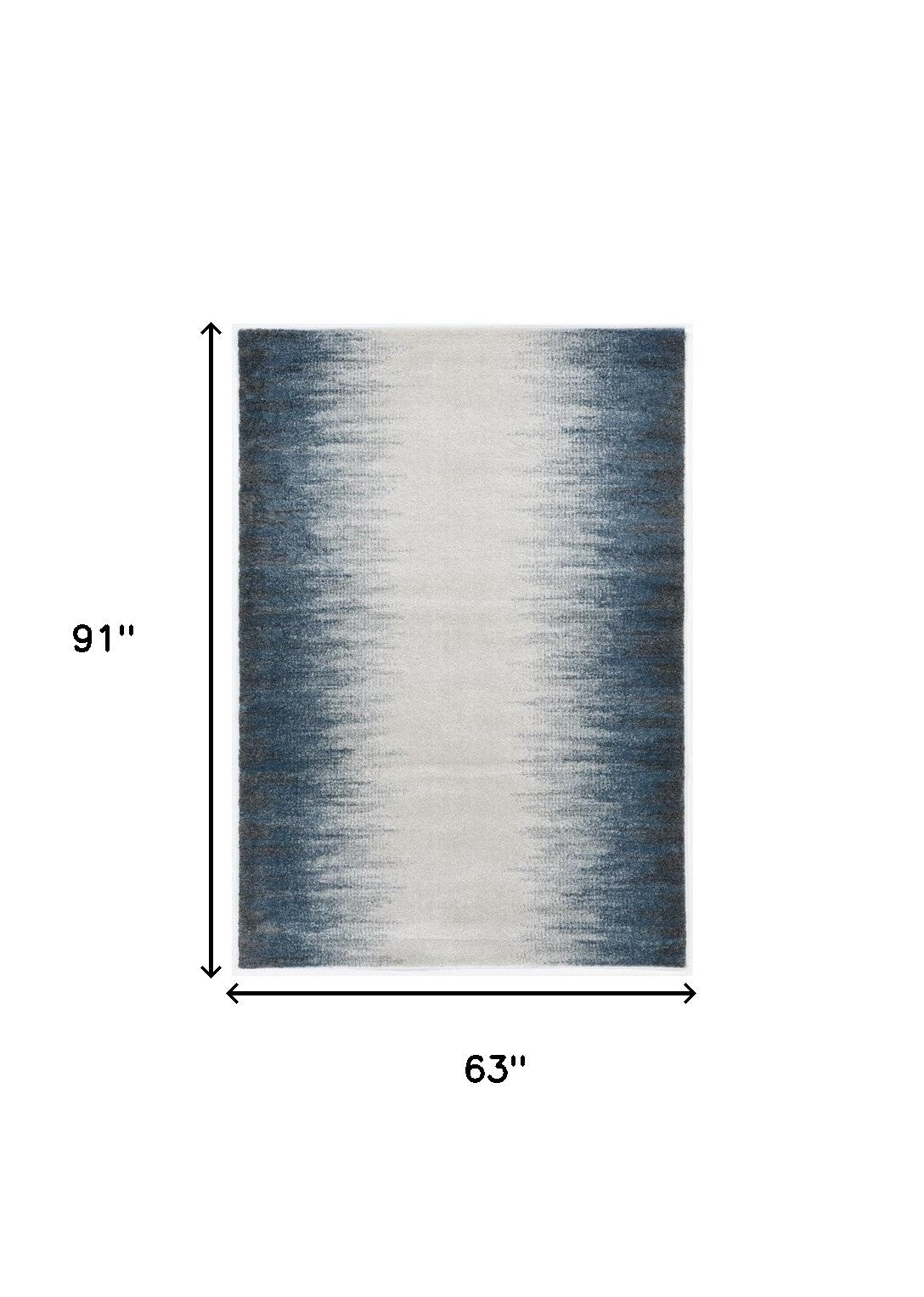 3' X 5' Ivory And Blue Abstract Area Rug-Area Rugs-DECOROLALA