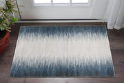 3' X 5' Ivory And Blue Abstract Area Rug-Area Rugs-DECOROLALA
