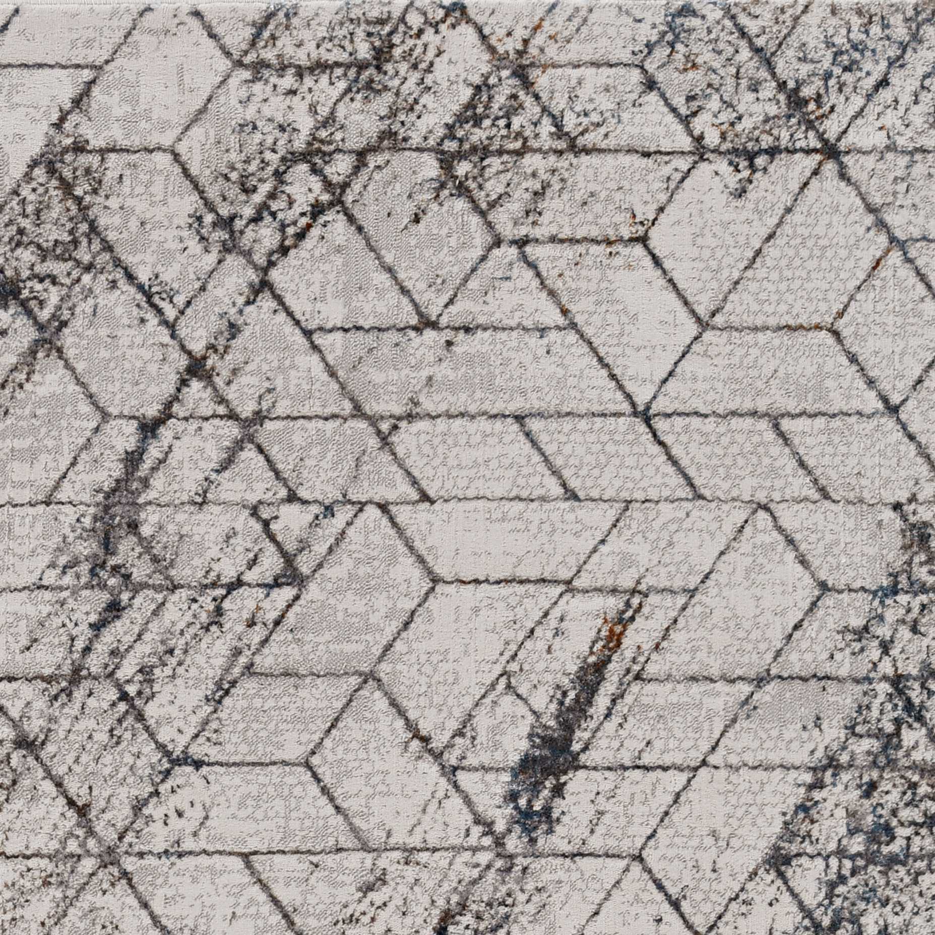 3' X 5' Ivory And Brown Geometric Area Rug-Area Rugs-DECOROLALA