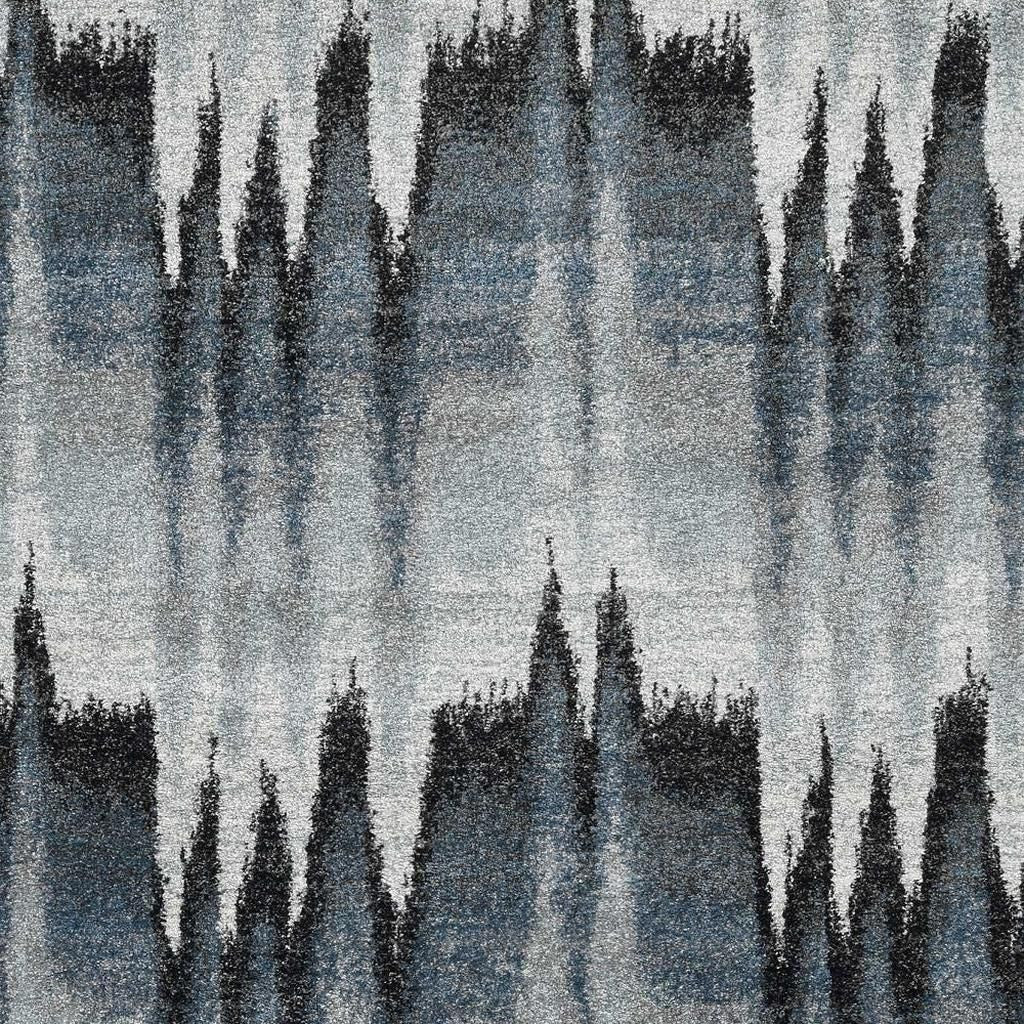 3' X 5' Ivory Blue And Gray Abstract Area Rug-Area Rugs-DECOROLALA