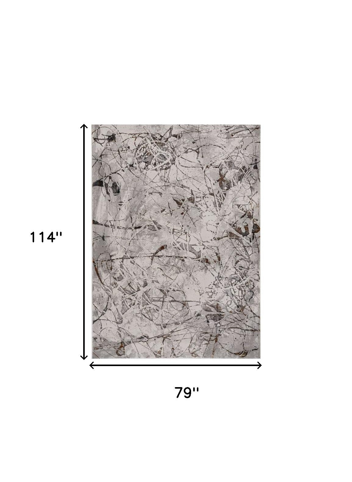 3' X 5' Ivory Gray And Brown Abstract Area Rug-Area Rugs-DECOROLALA