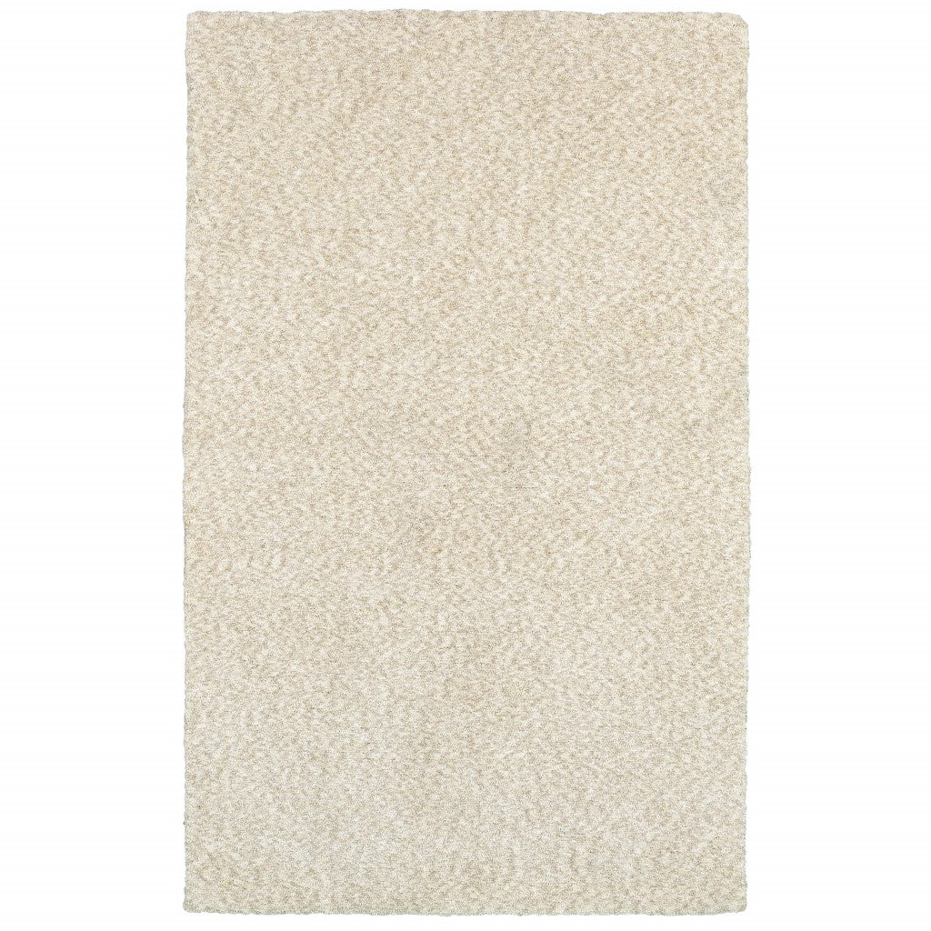 3' X 5' Ivory Shag Hand Tufted Area Rug-Area Rugs-DECOROLALA