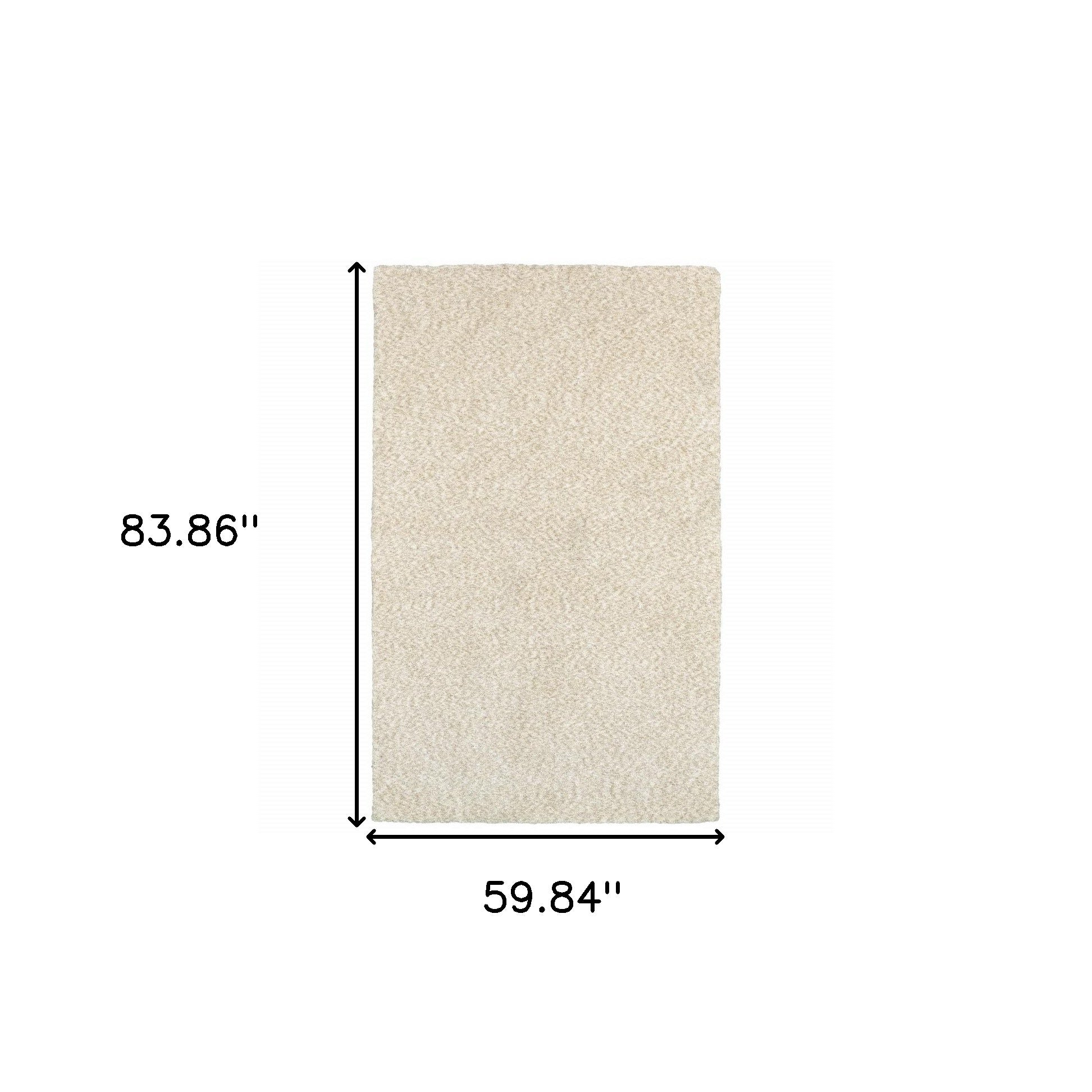 3' X 5' Ivory Shag Hand Tufted Area Rug-Area Rugs-DECOROLALA
