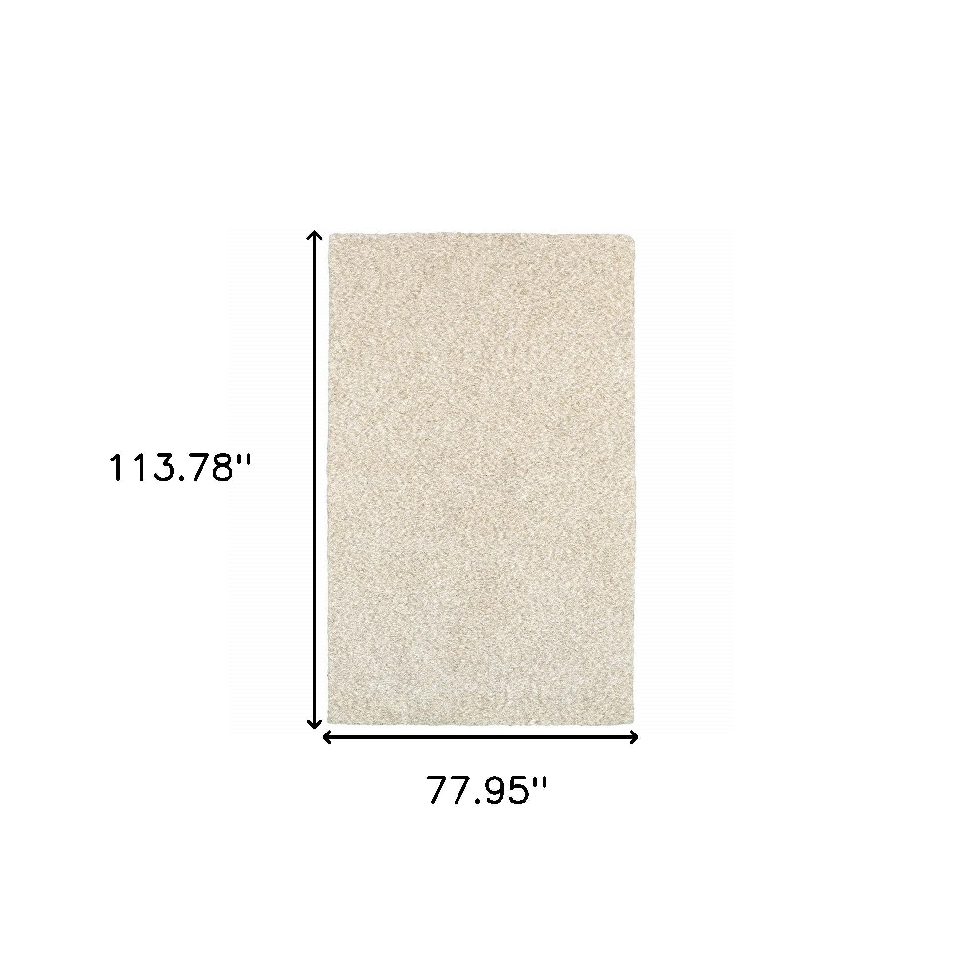 3' X 5' Ivory Shag Hand Tufted Area Rug-Area Rugs-DECOROLALA