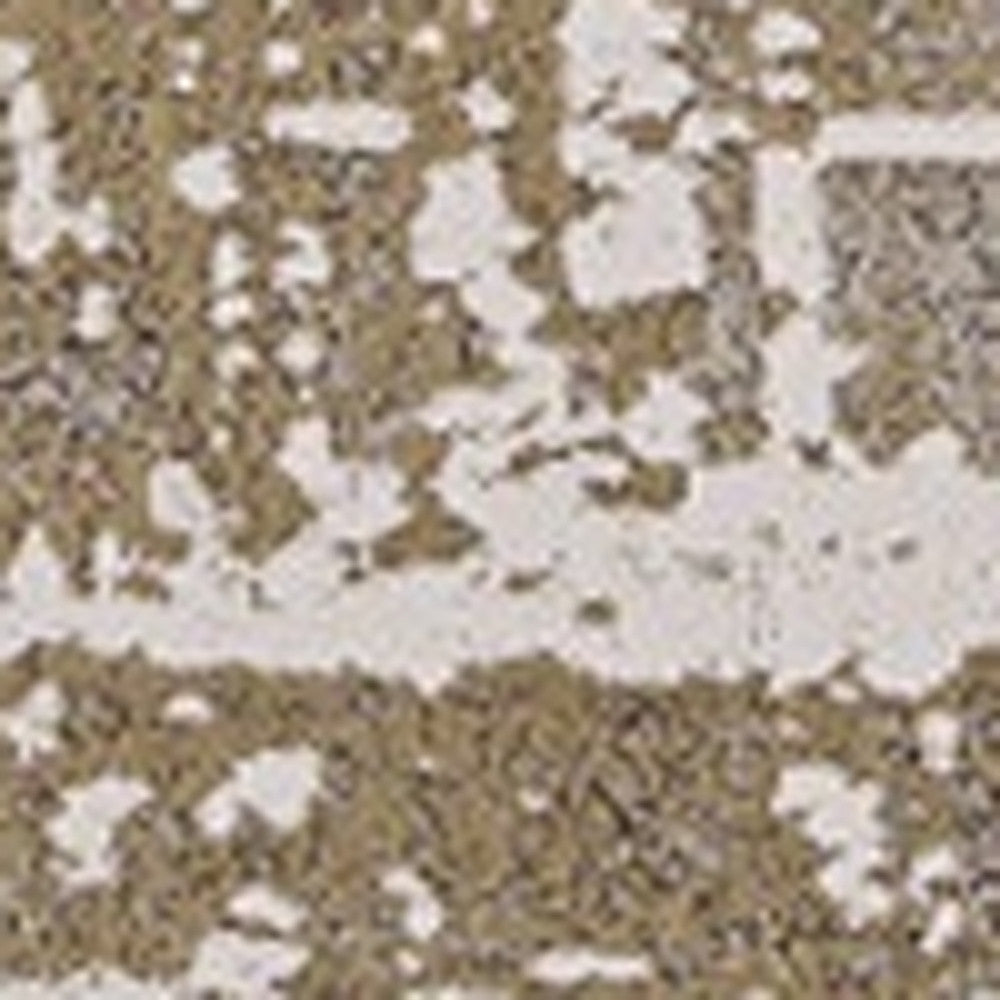 3' X 5' Ivory Taupe And Gold Abstract Area Rug-Area Rugs-DECOROLALA