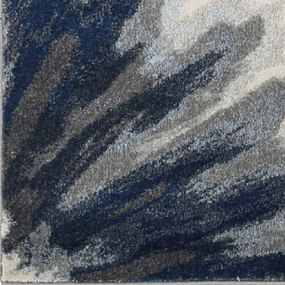 3' X 5' Ivory and Blue Floral Area Rug-Area Rugs-DECOROLALA