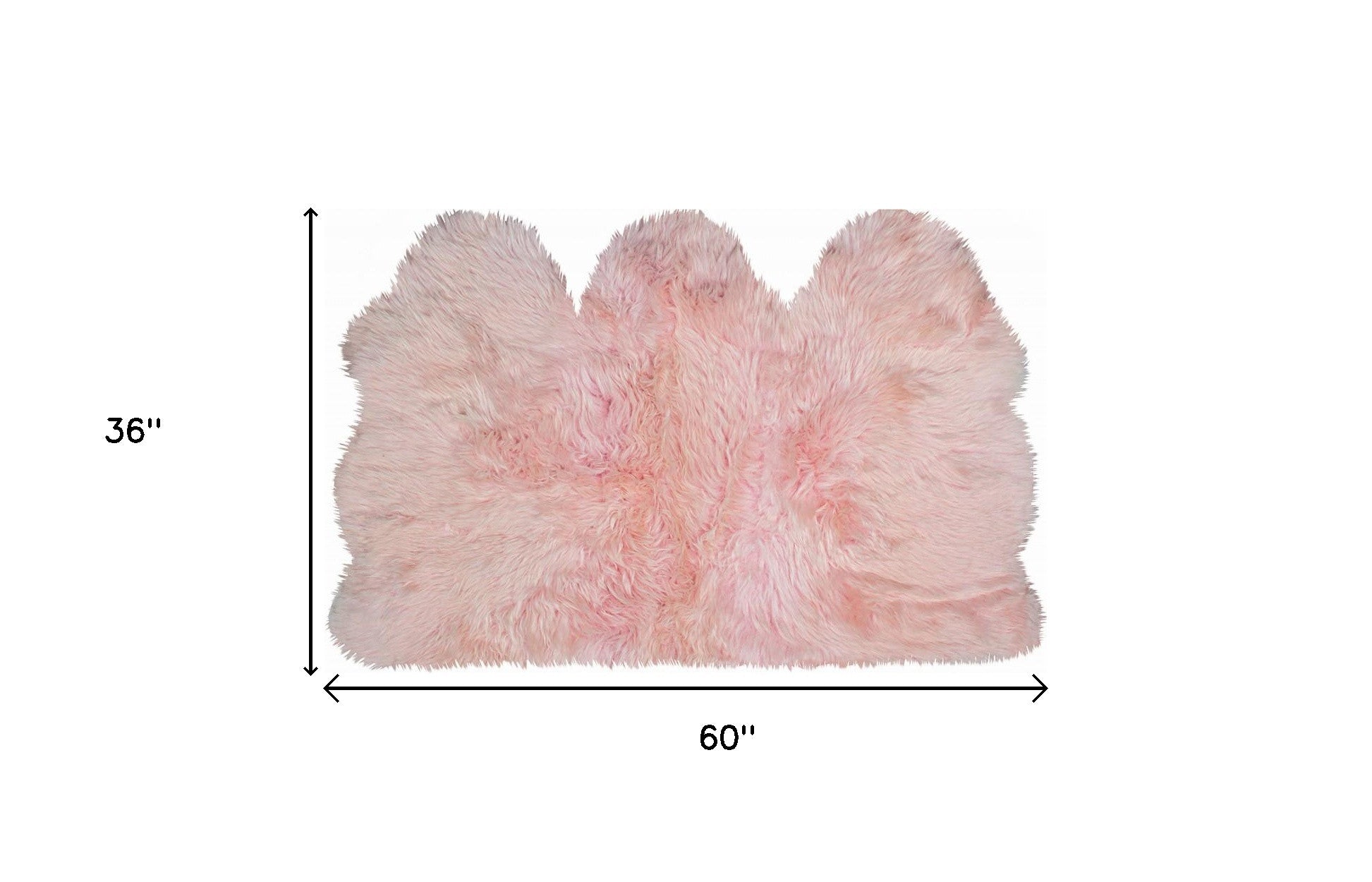 3' X 5' Pink Natural Sheepskin Area Rug-Area Rugs-DECOROLALA