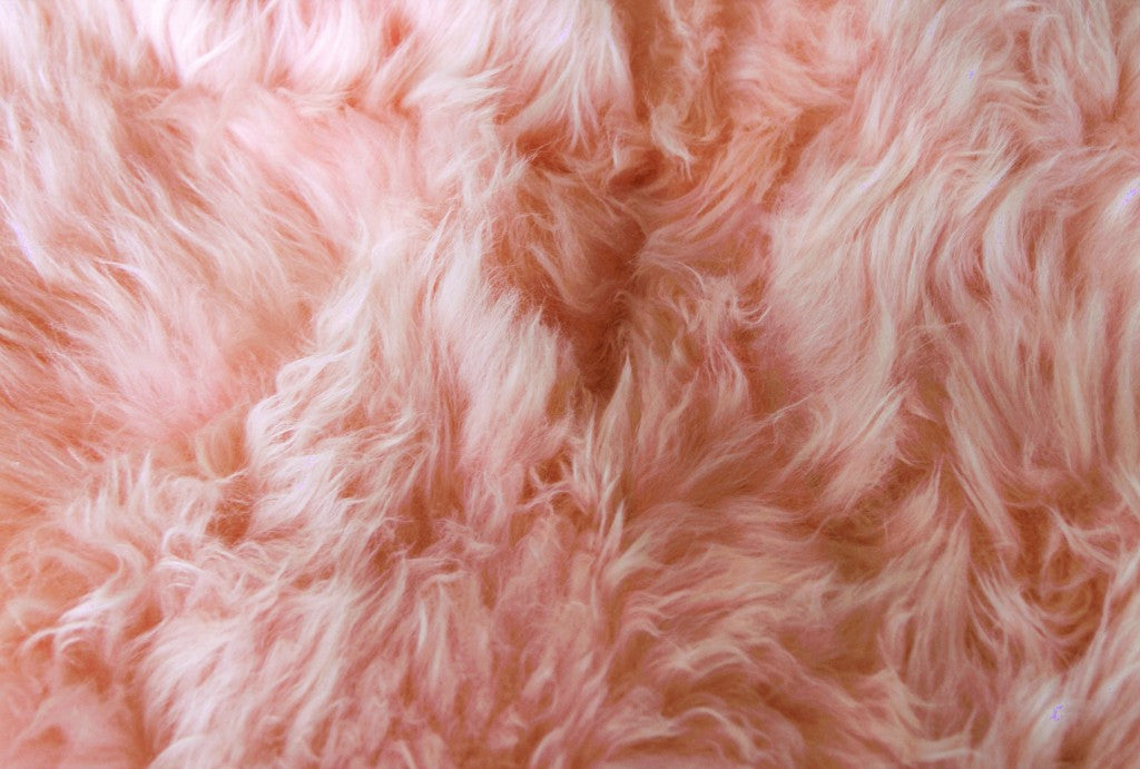 3' X 5' Pink Natural Sheepskin Area Rug-Area Rugs-DECOROLALA