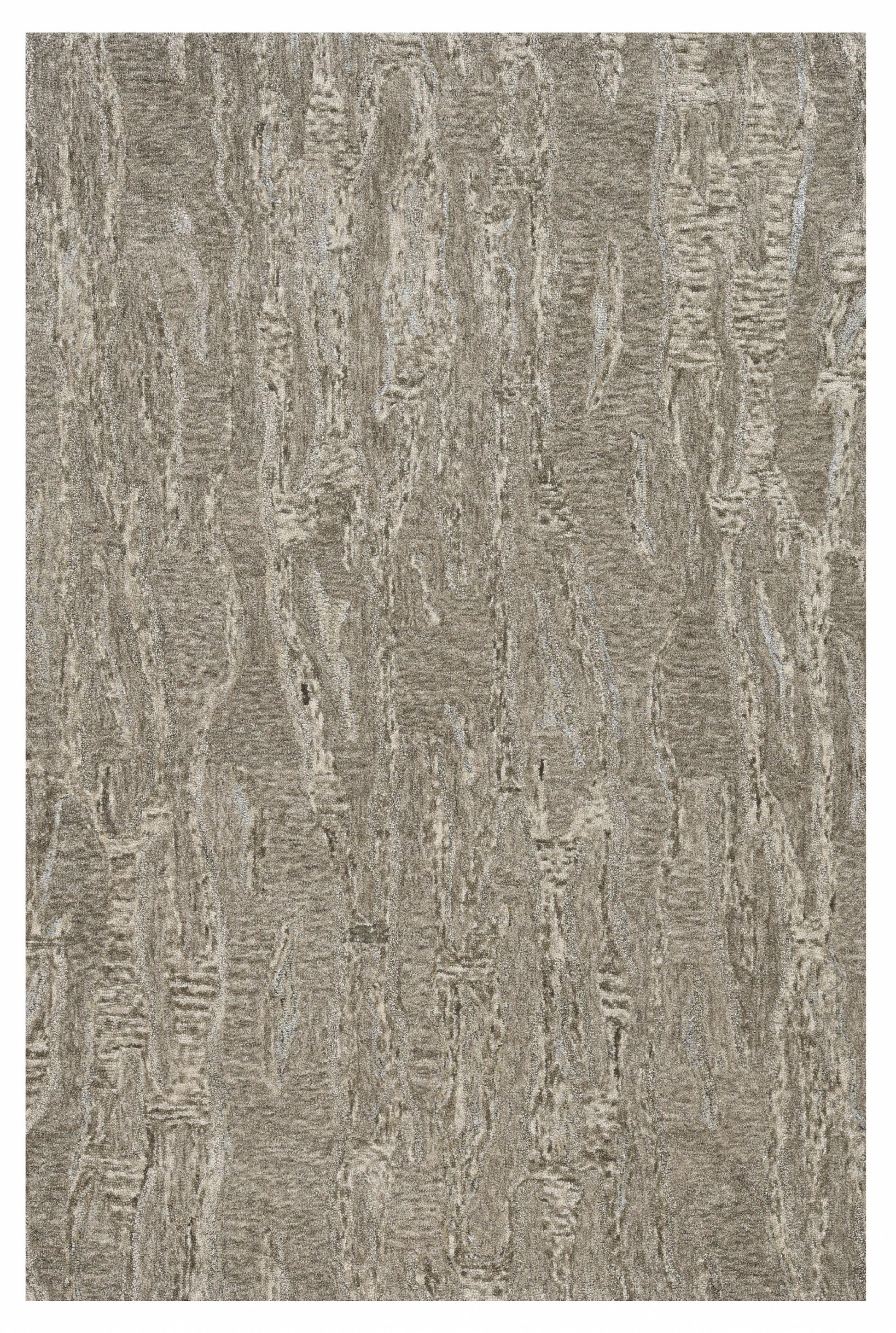 3' X 5' Sand And Gray Abstract Hand Tufted Area Rug-Area Rugs-DECOROLALA
