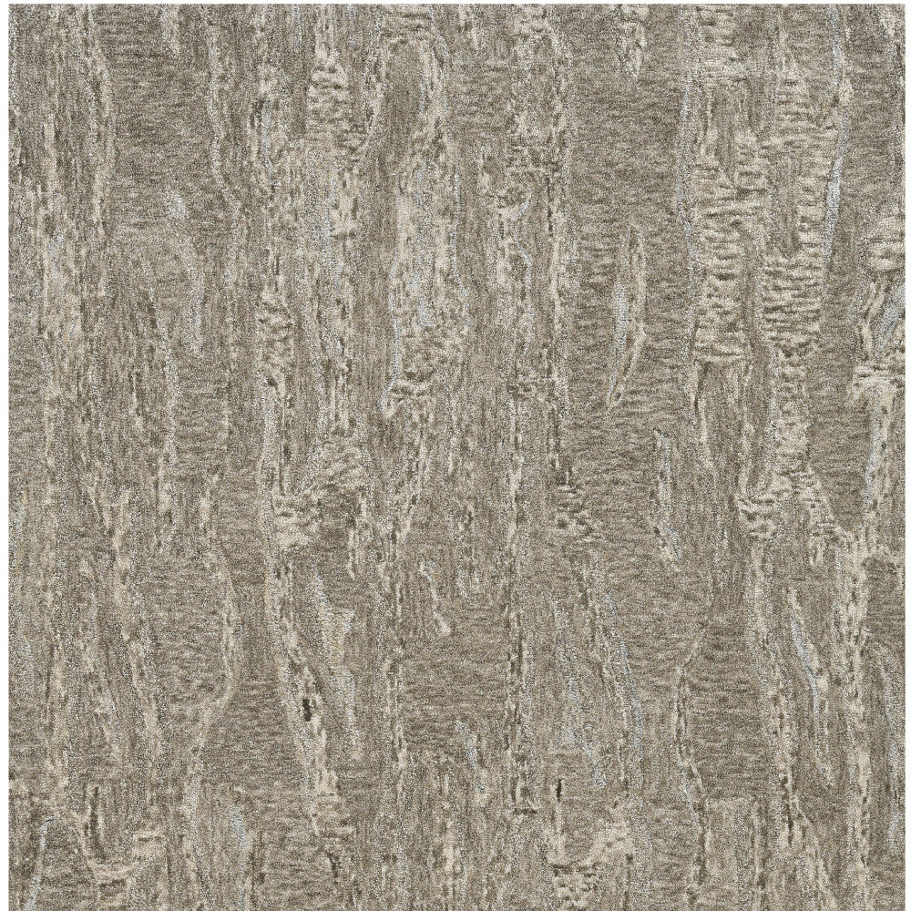 3' X 5' Sand And Gray Abstract Hand Tufted Area Rug-Area Rugs-DECOROLALA