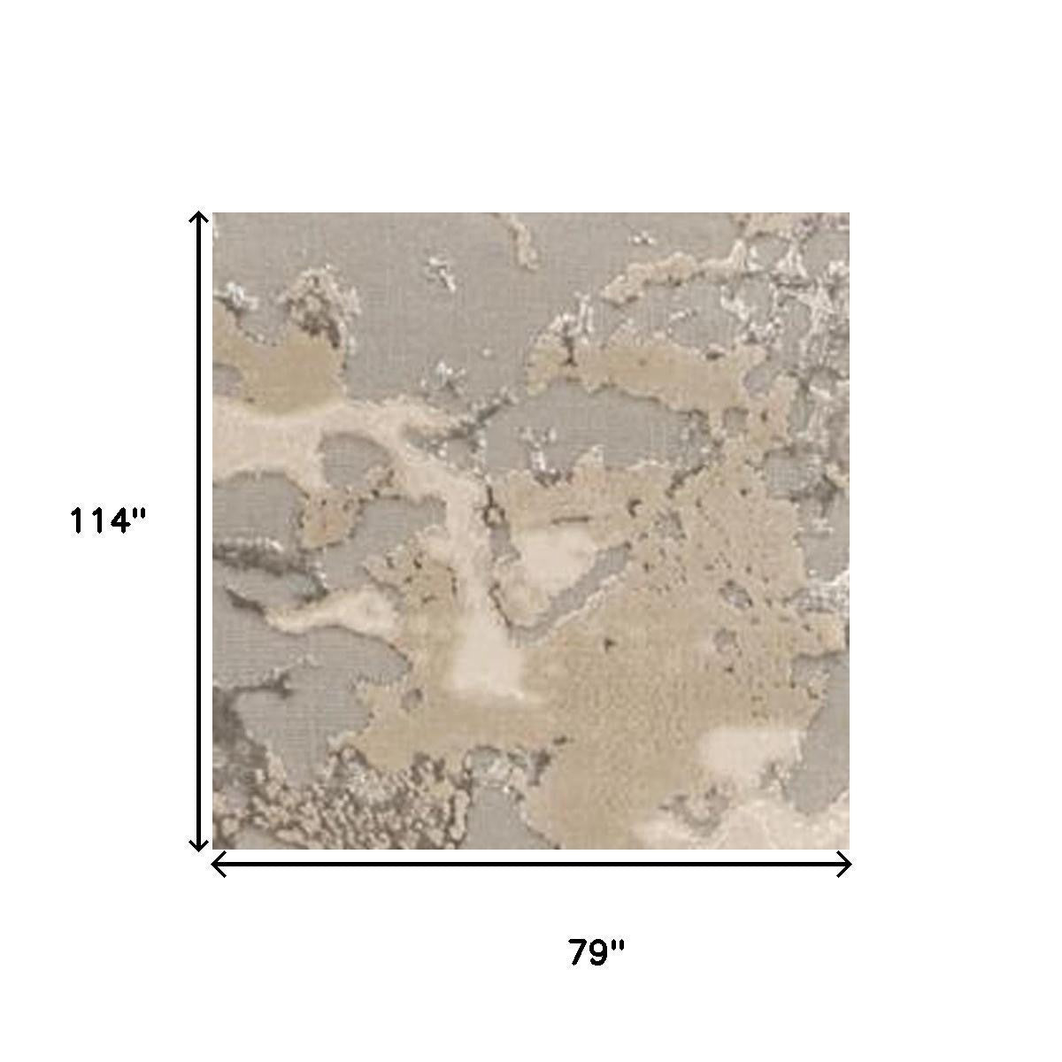 3' X 5' Sand Gray And Beige Abstract Area Rug-Area Rugs-DECOROLALA