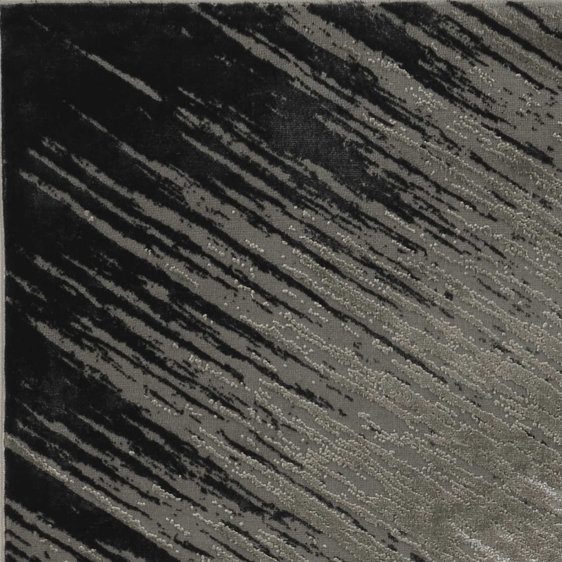 3' X 5' Silver And Gray Abstract Area Rug-Area Rugs-DECOROLALA