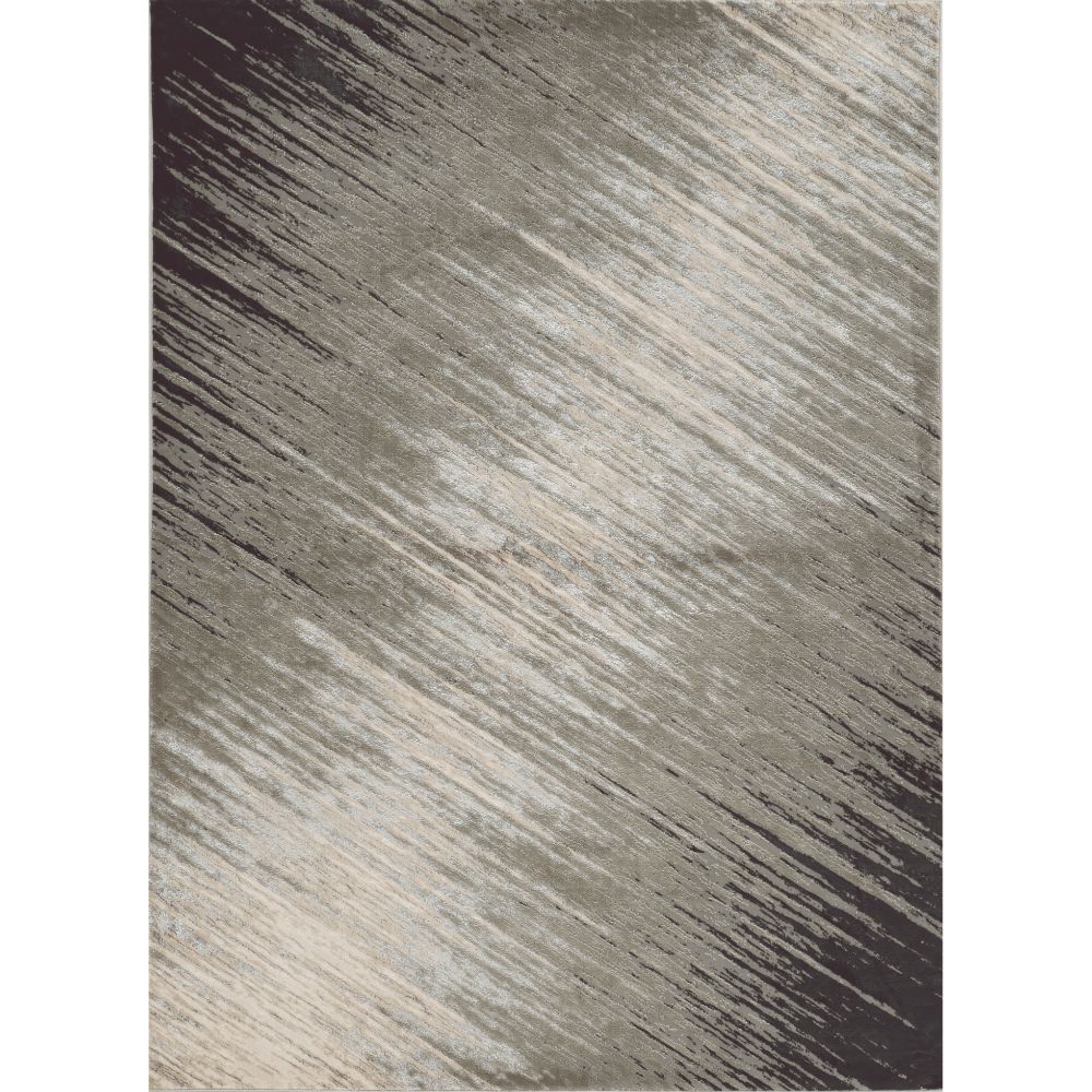 3' X 5' Silver And Gray Abstract Area Rug-Area Rugs-DECOROLALA