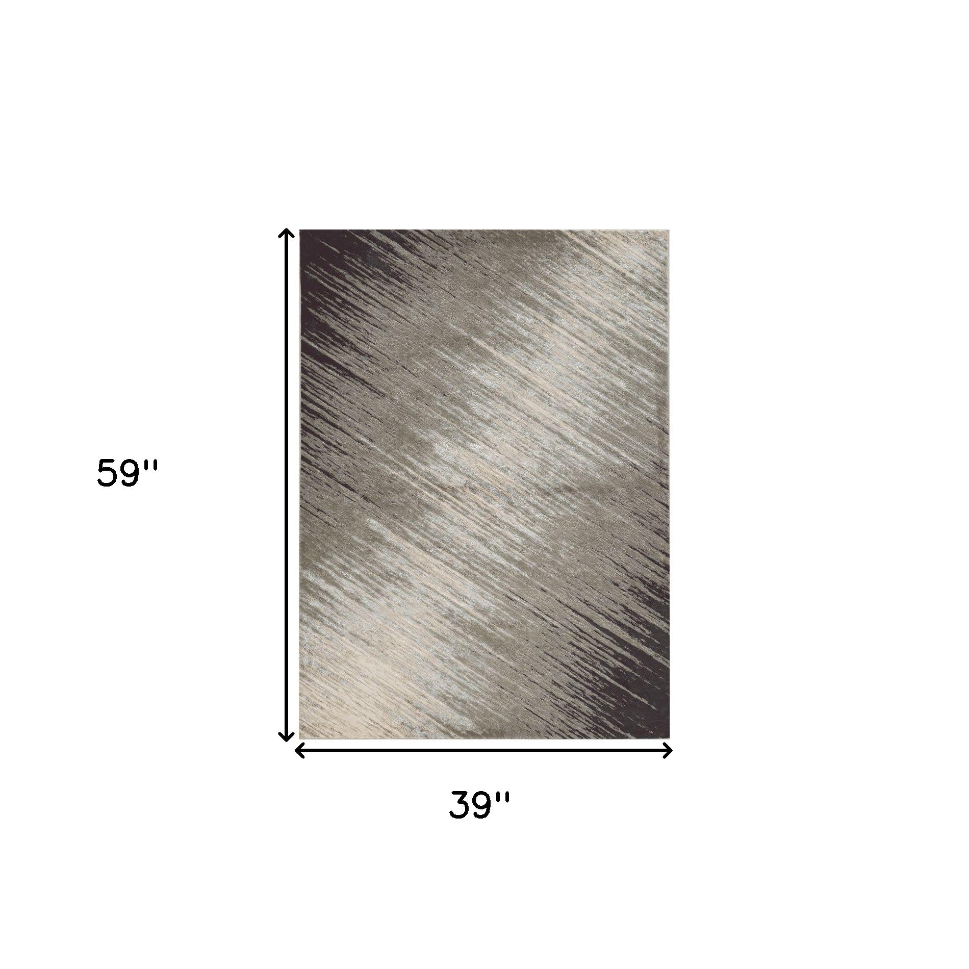 3' X 5' Silver And Gray Abstract Area Rug-Area Rugs-DECOROLALA