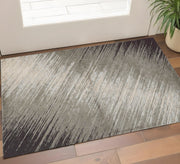 3' X 5' Silver And Gray Abstract Area Rug-Area Rugs-DECOROLALA