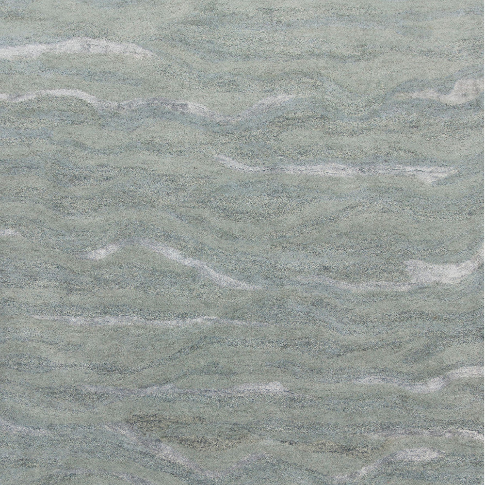 3' X 5' Slate Gray And Ivory Abstract Hand Tufted Area Rug-Area Rugs-DECOROLALA