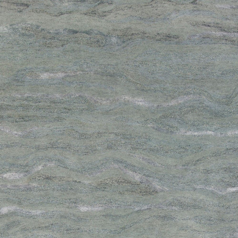 3' X 5' Slate Gray And Ivory Abstract Hand Tufted Area Rug-Area Rugs-DECOROLALA