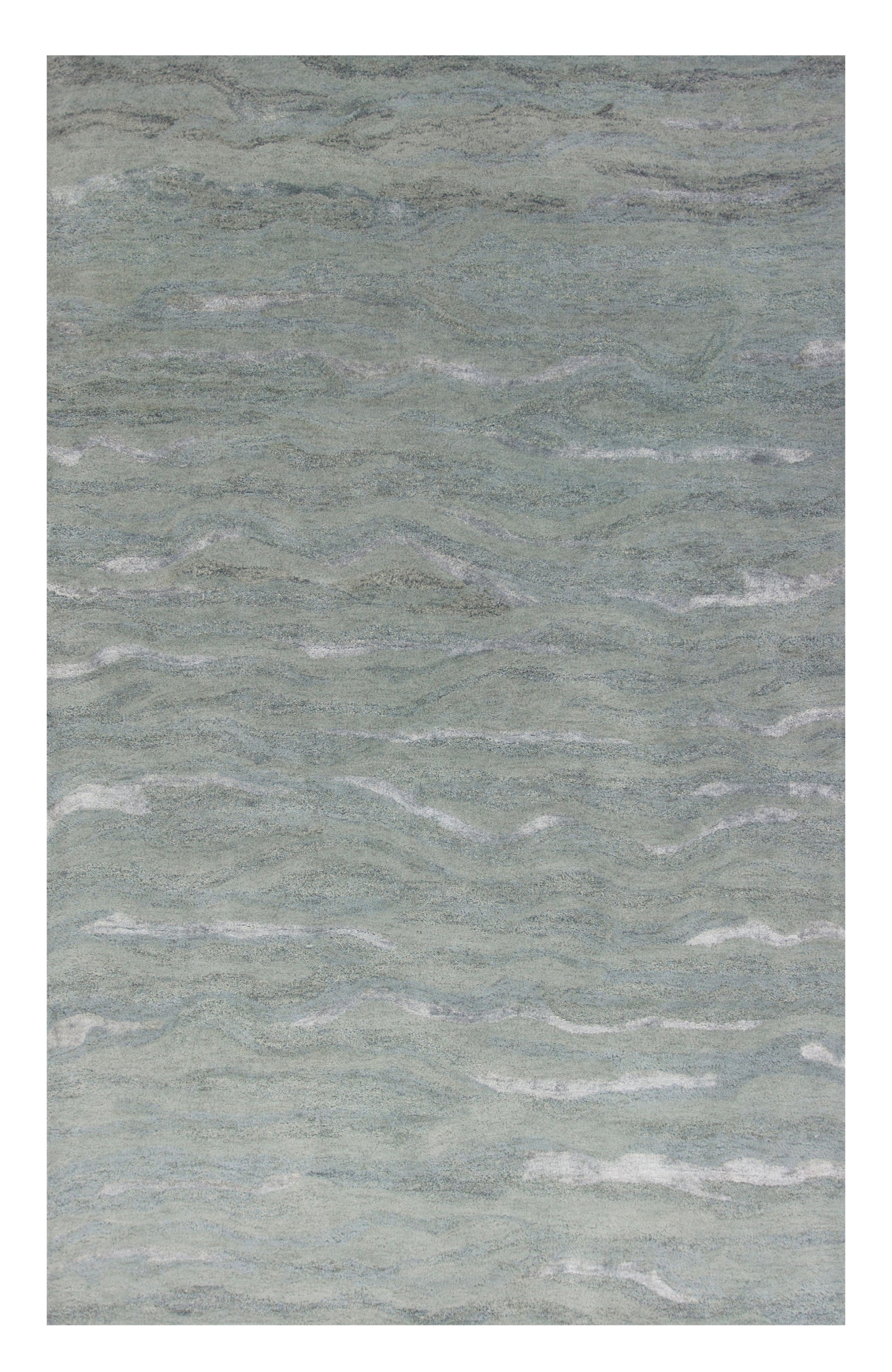 3' X 5' Slate Gray And Ivory Abstract Hand Tufted Area Rug-Area Rugs-DECOROLALA