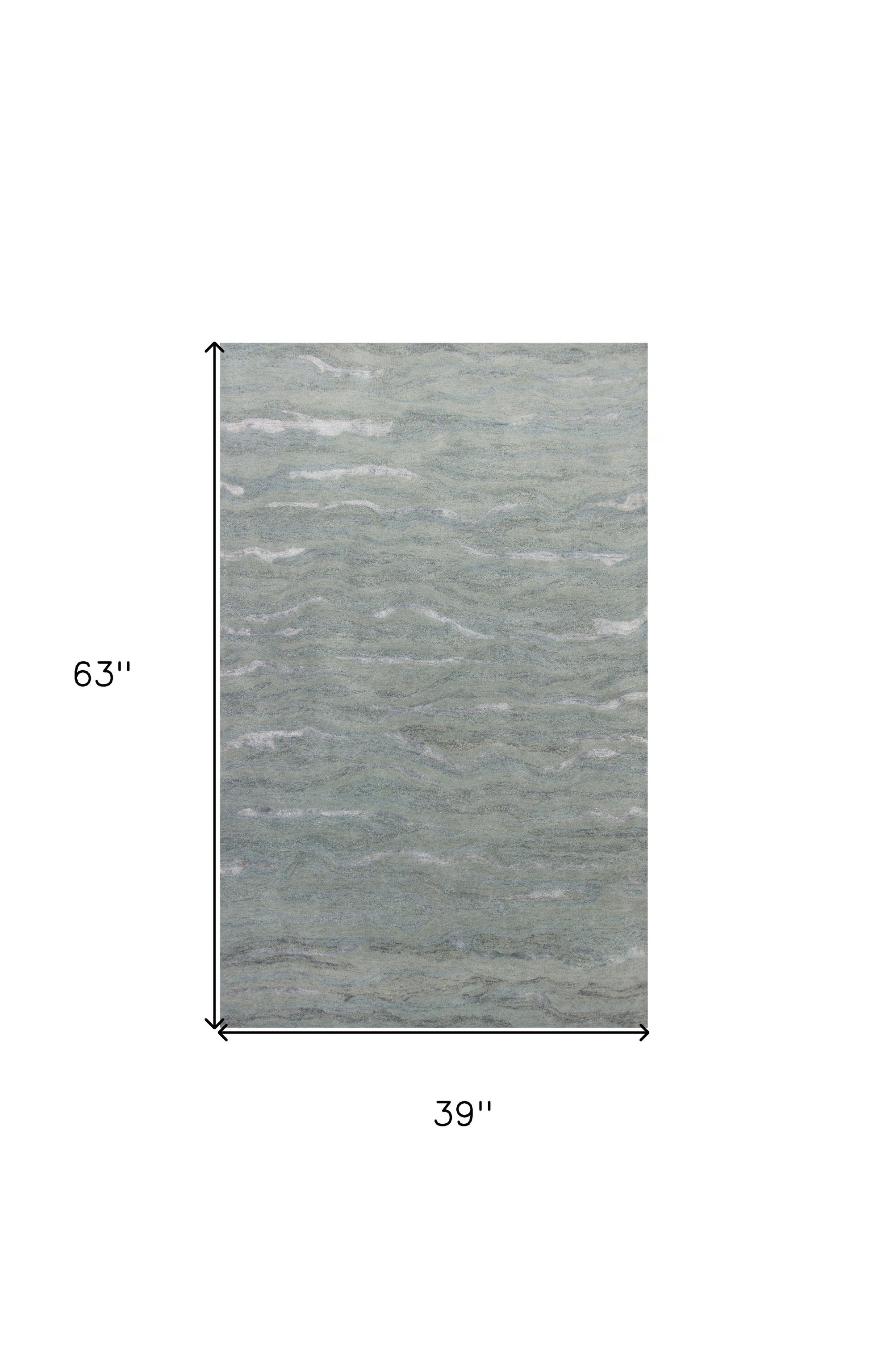 3' X 5' Slate Gray And Ivory Abstract Hand Tufted Area Rug-Area Rugs-DECOROLALA