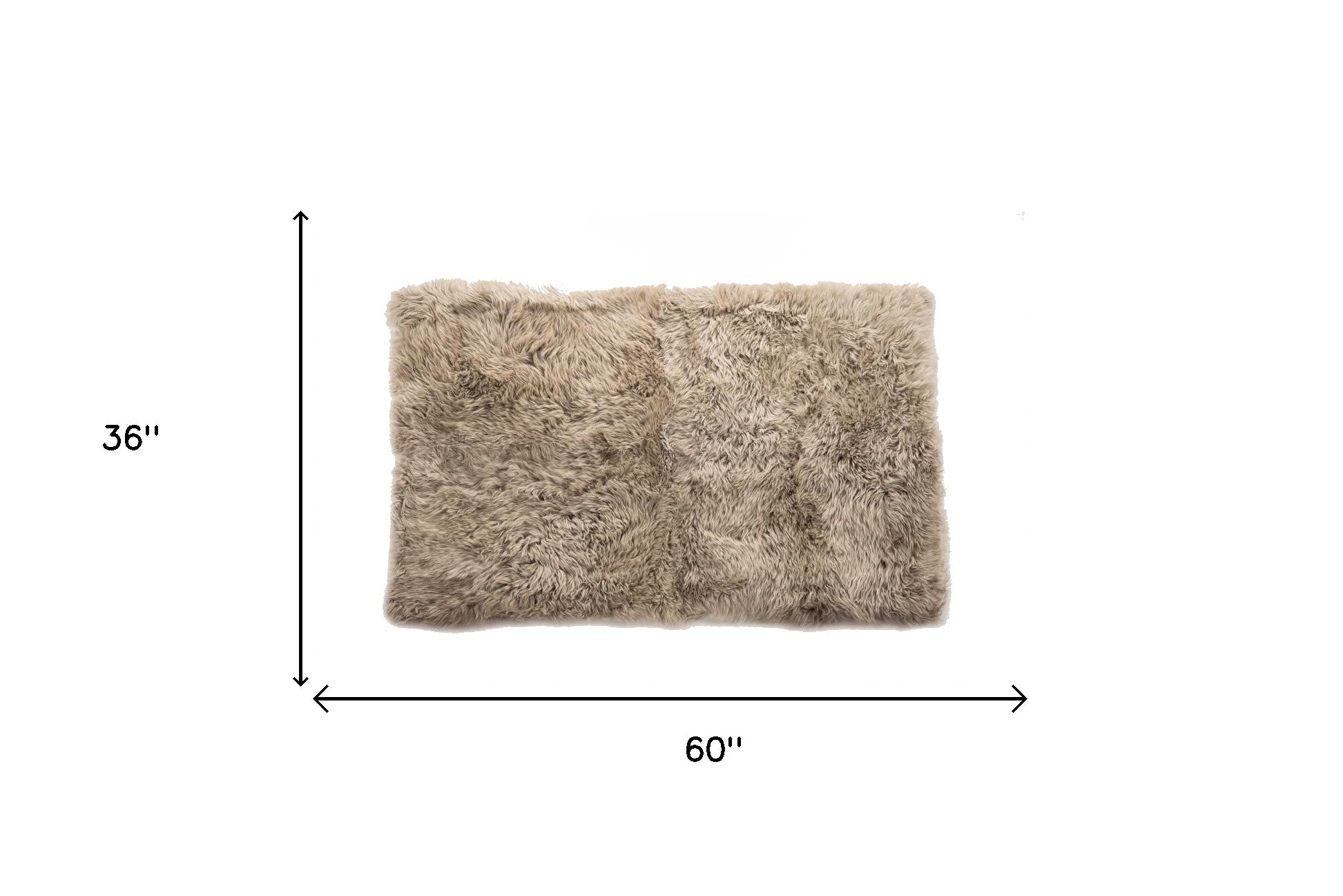 3' X 5' Taupe Genuine Sheepskin Area Rug-Area Rugs-DECOROLALA