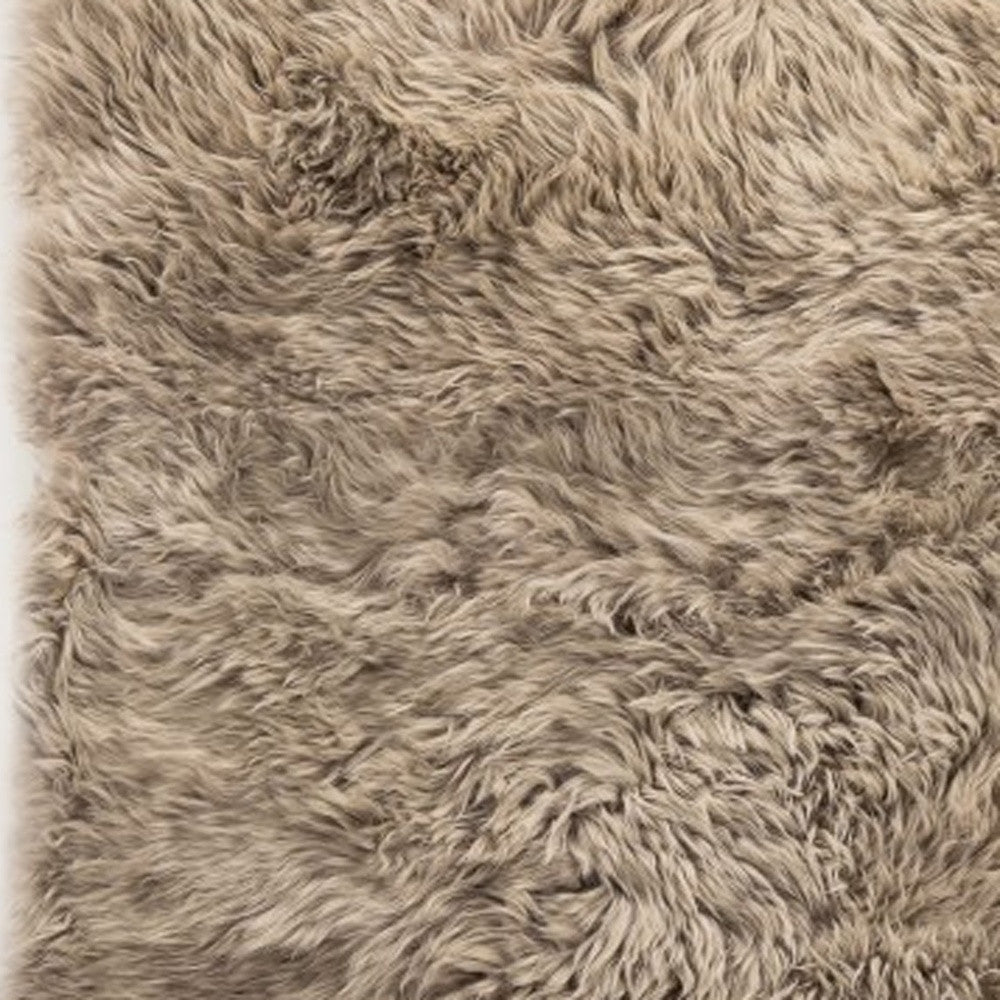 3' X 5' Taupe Genuine Sheepskin Area Rug-Area Rugs-DECOROLALA