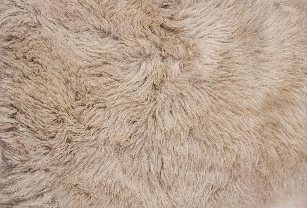 3' X 5' Taupe Genuine Sheepskin Area Rug-Area Rugs-DECOROLALA