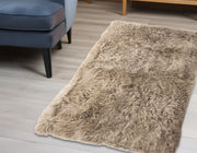 3' X 5' Taupe Genuine Sheepskin Area Rug-Area Rugs-DECOROLALA