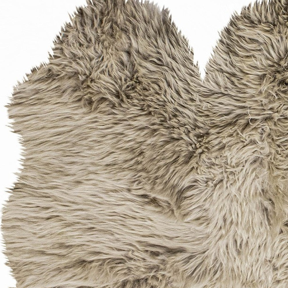 3' X 5' Taupe Natural Sheepskin Area Rug-Area Rugs-DECOROLALA