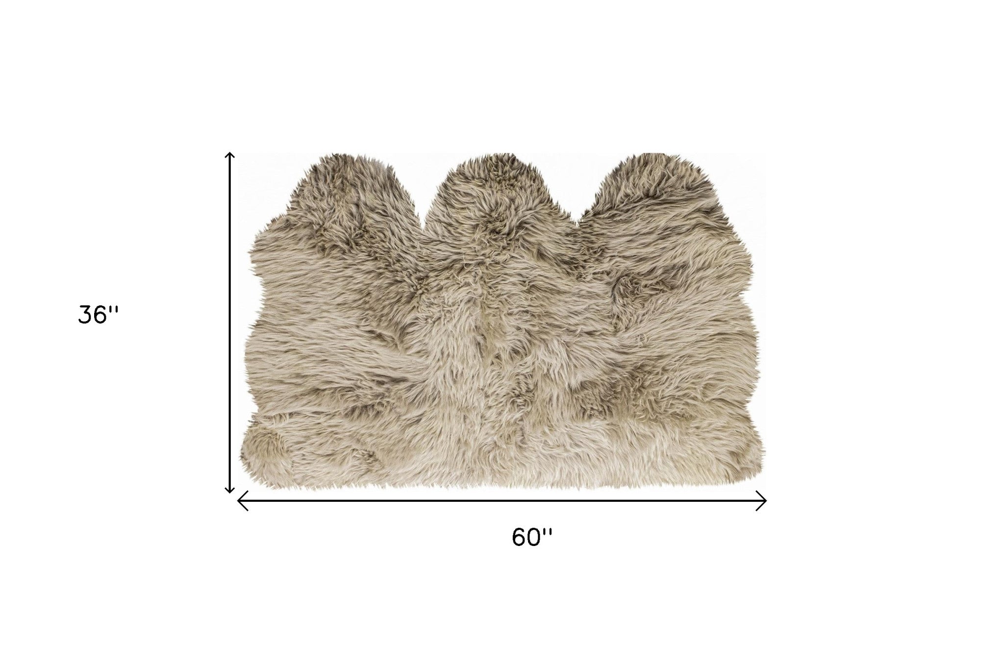 3' X 5' Taupe Natural Sheepskin Area Rug-Area Rugs-DECOROLALA