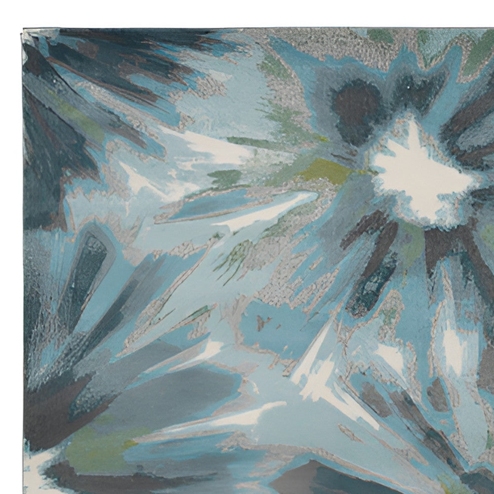 3' X 5' Teal Ivory And Gray Floral Area Rug-Area Rugs-DECOROLALA