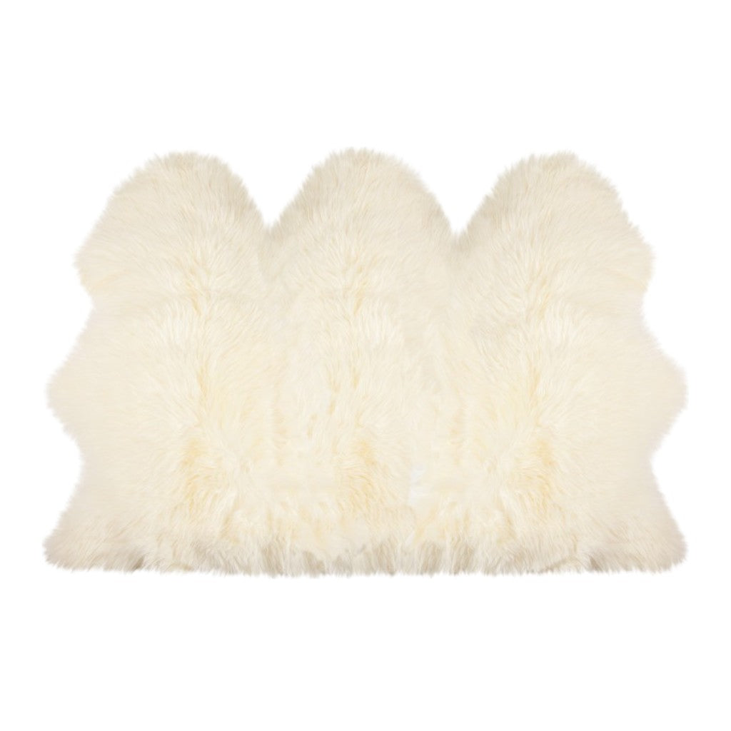 3' X 5' Trio Natural Sheepskin Area Rug-Area Rugs-DECOROLALA
