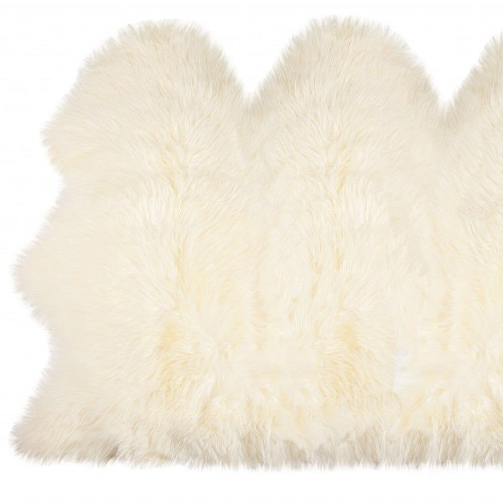 3' X 5' Trio Natural Sheepskin Area Rug-Area Rugs-DECOROLALA