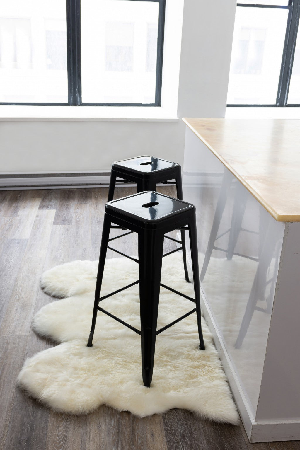 3' X 5' Trio Natural Sheepskin Area Rug-Area Rugs-DECOROLALA