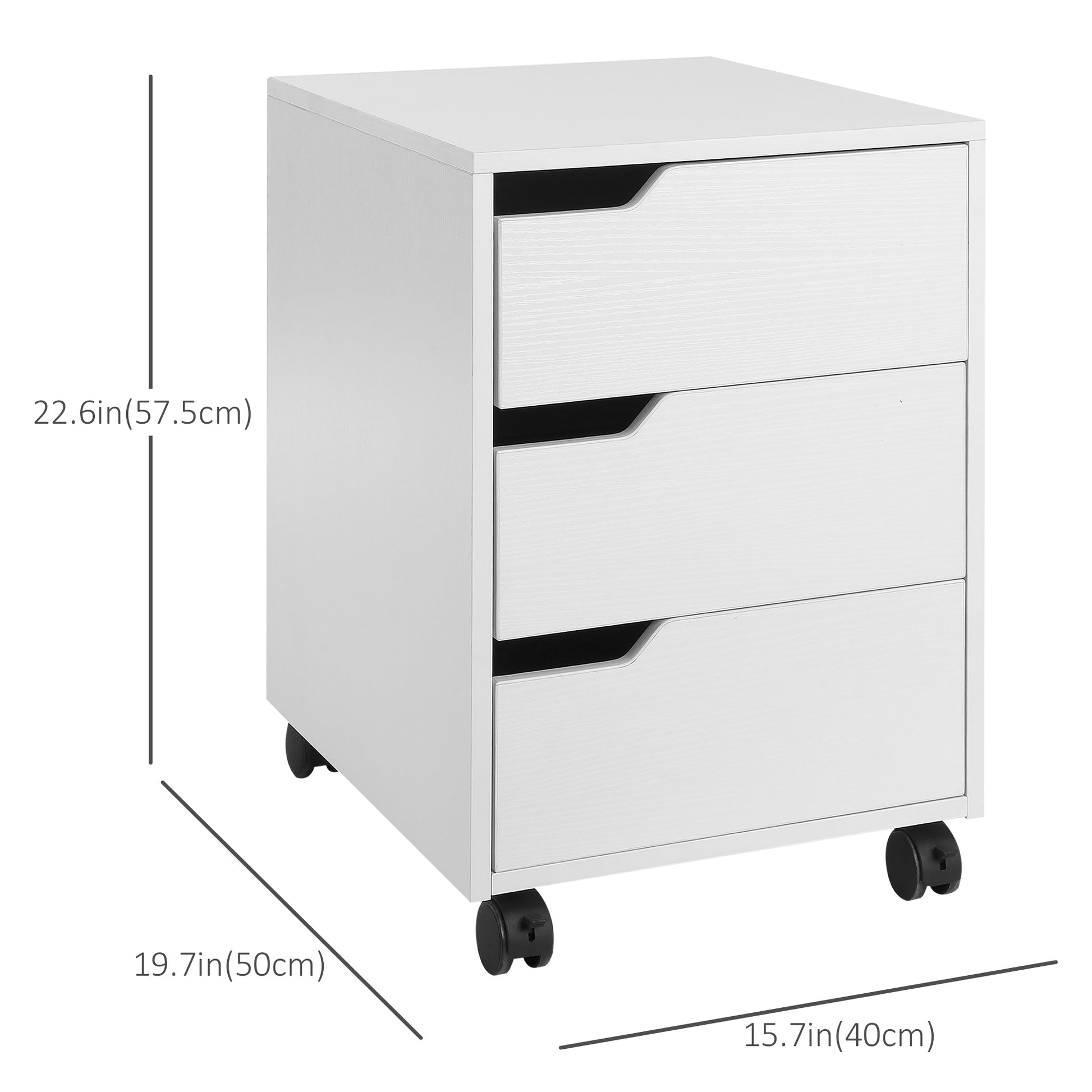 3-drawer Mobile File Cabinet & Printer Stand - White-Office Products > Office Furniture > Office Cabinets & Cupboards-DECOROLALA