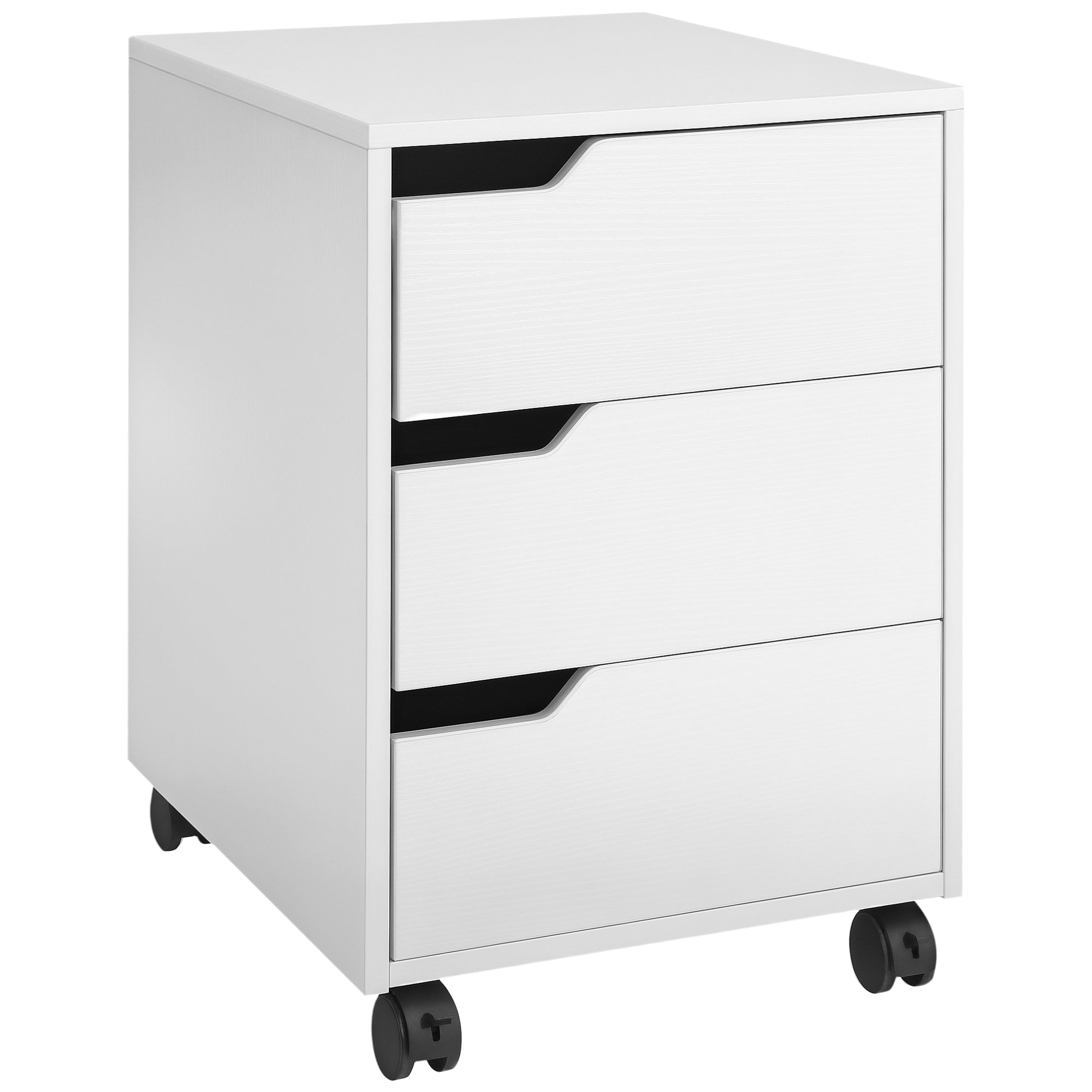 3-drawer Mobile File Cabinet & Printer Stand - White-Office Products > Office Furniture > Office Cabinets & Cupboards-DECOROLALA
