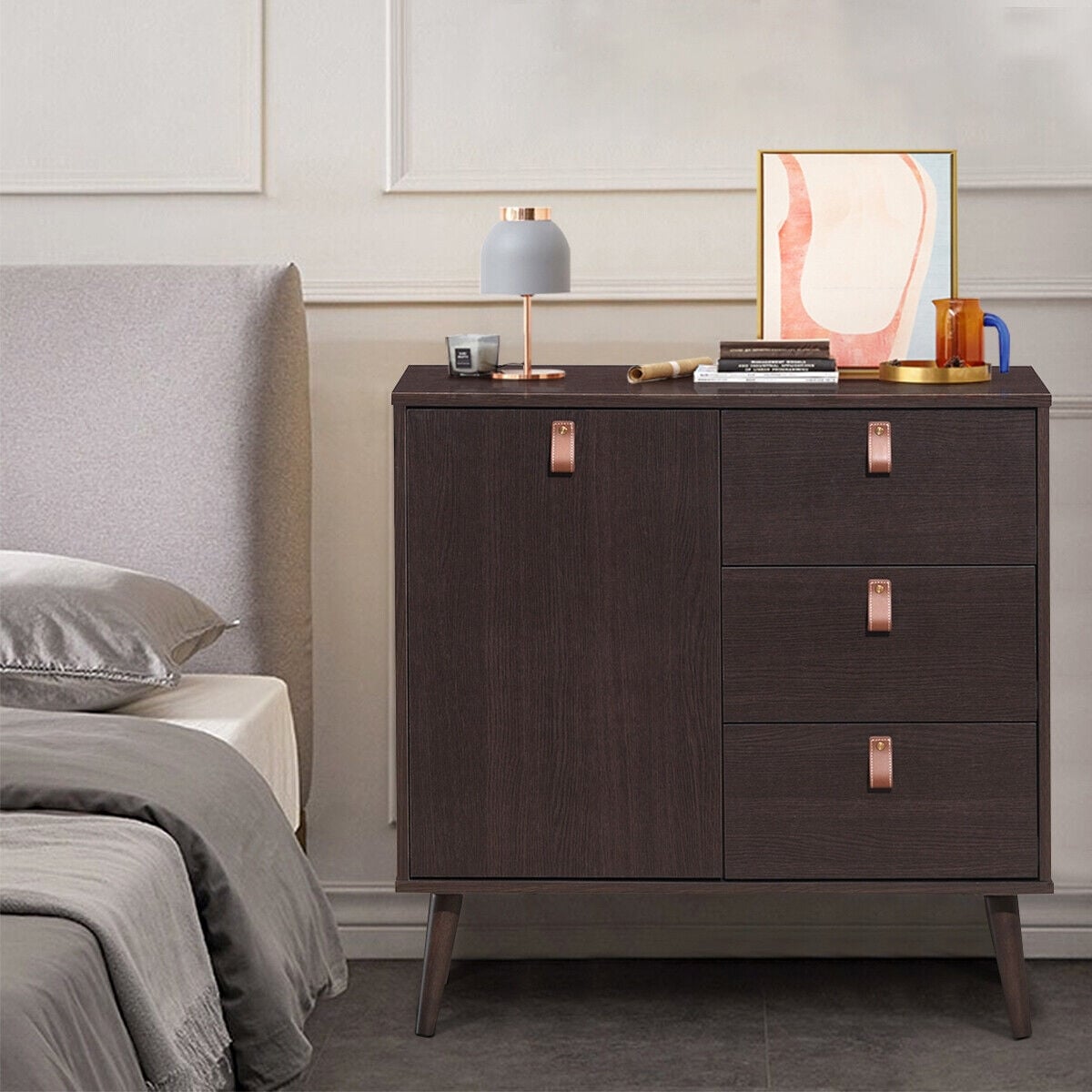 3-drawer Sideboard Storage Cabinet - Brown (min order qty 2)-Dressers & Chests-DECOROLALA