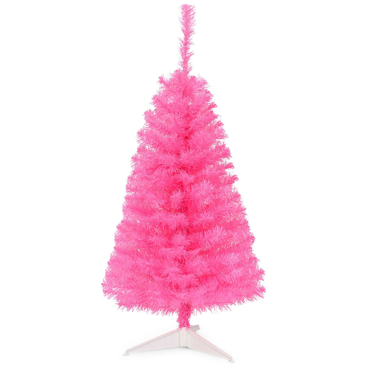 3 ft Premium Artificial Christmas Mini Tree with Stand-Pink-Christmas Trees-DECOROLALA