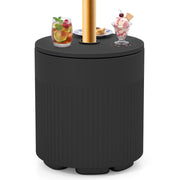 3-in-1 All-Weather Outdoor HDPE Umbrella Base with Water Bag and 2” Umbrella Hole for Patio-Black-Outdoor Umbrella Bases-DECOROLALA