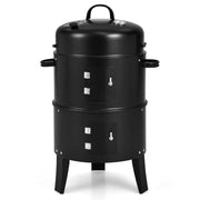3-in-1 Charcoal BBQ Grill Cambo with Built-in Thermometer-Outdoor Grills-DECOROLALA