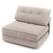 3-in-1 Convertible Folding Sofa Bed with Bolster - Beige Chenille-Sofas & Loveseats-DECOROLALA