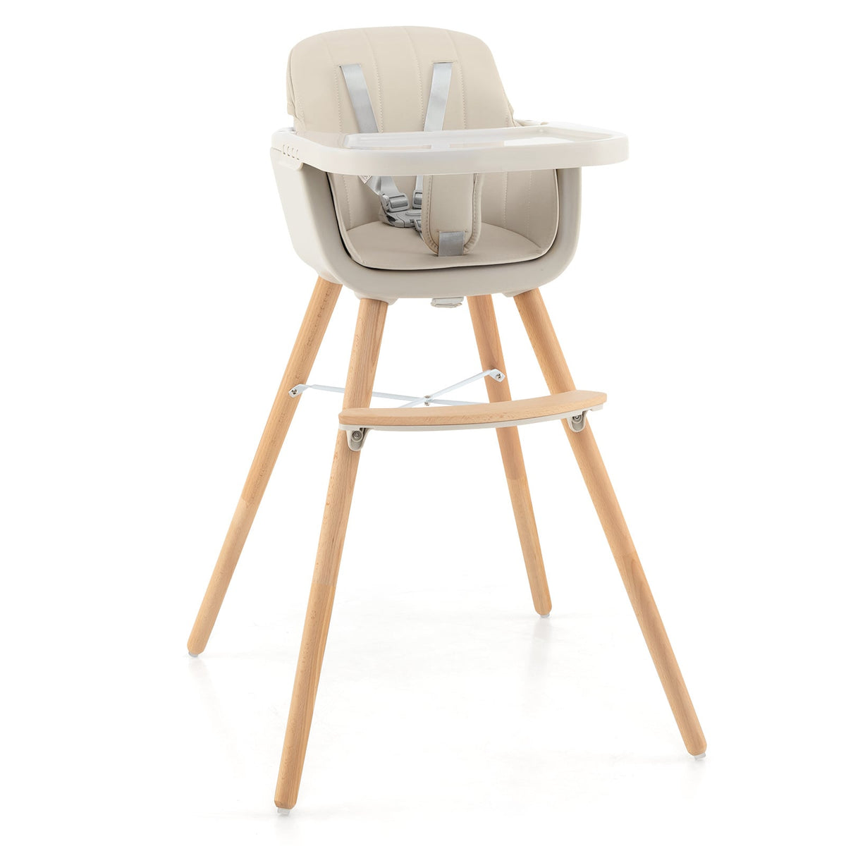 3-in-1 Convertible High Chair - Beige-High Chairs-DECOROLALA