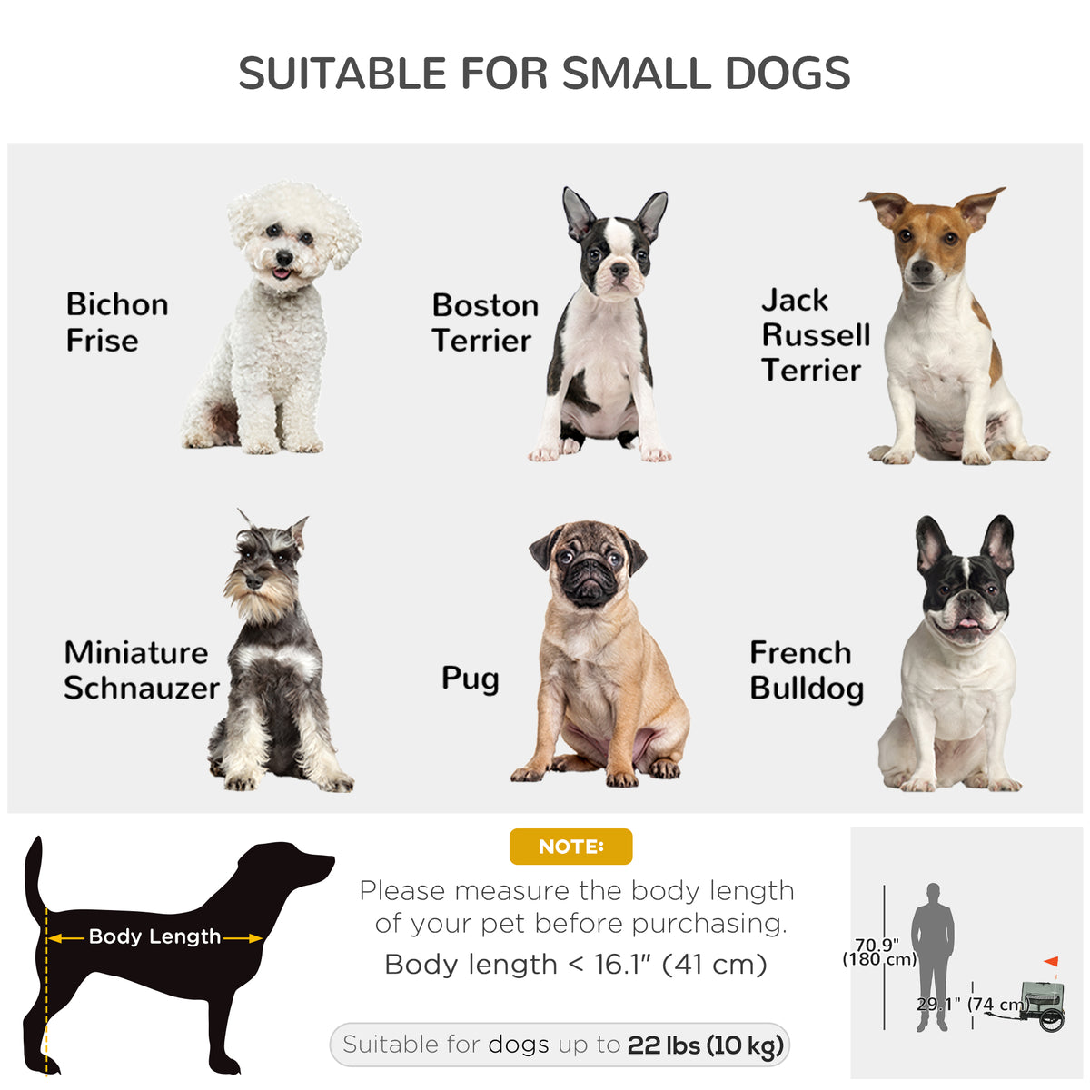 3-in-1 Dog Bike Trailer and Pet Cargo Bed - Grey-Dogs-DECOROLALA