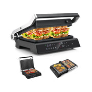 3 in 1 Indoor Electric Panini Press Grill with LED Display-Black-Kitchen Appliances-DECOROLALA
