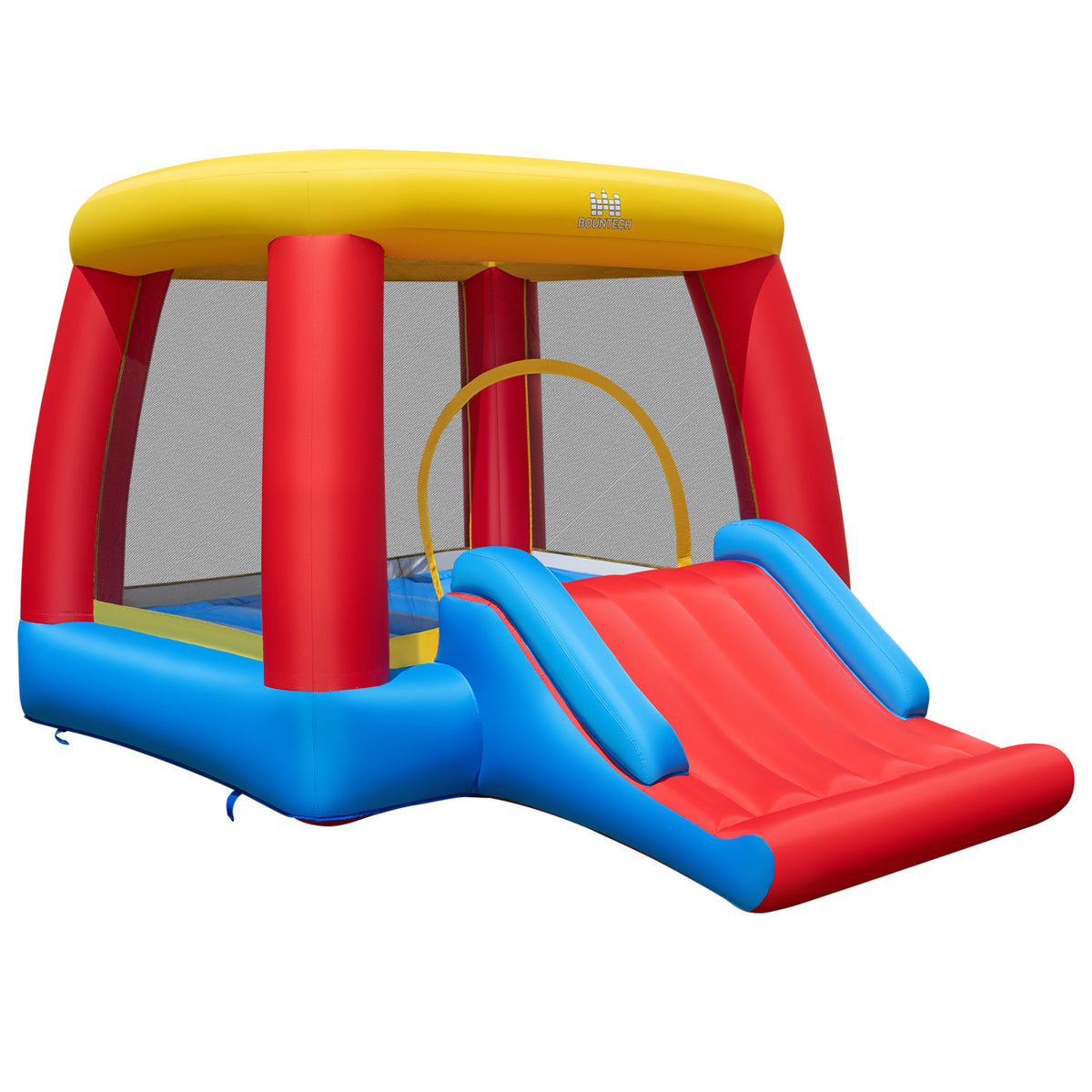 3-in-1 Inflatable Bounce House with Slide - 9x12x7ft, No Blower-Inflatable Bounce Houses-DECOROLALA