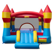 Château gonflable 3-en-1 pour enfants avec toboggan, grande aire de saut et panier de basket, sans soufflerie