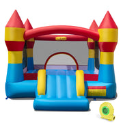Structure gonflable 3-en-1 pour enfants avec toboggan et soufflerie de 480 W pour le jardin